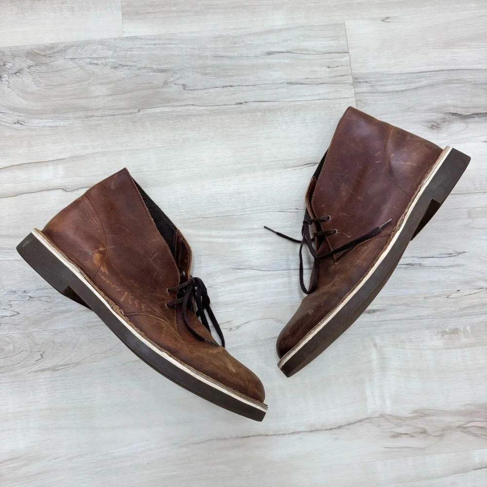 Clarks Originals Leather Brown Desert Boots Men's Sz 11
